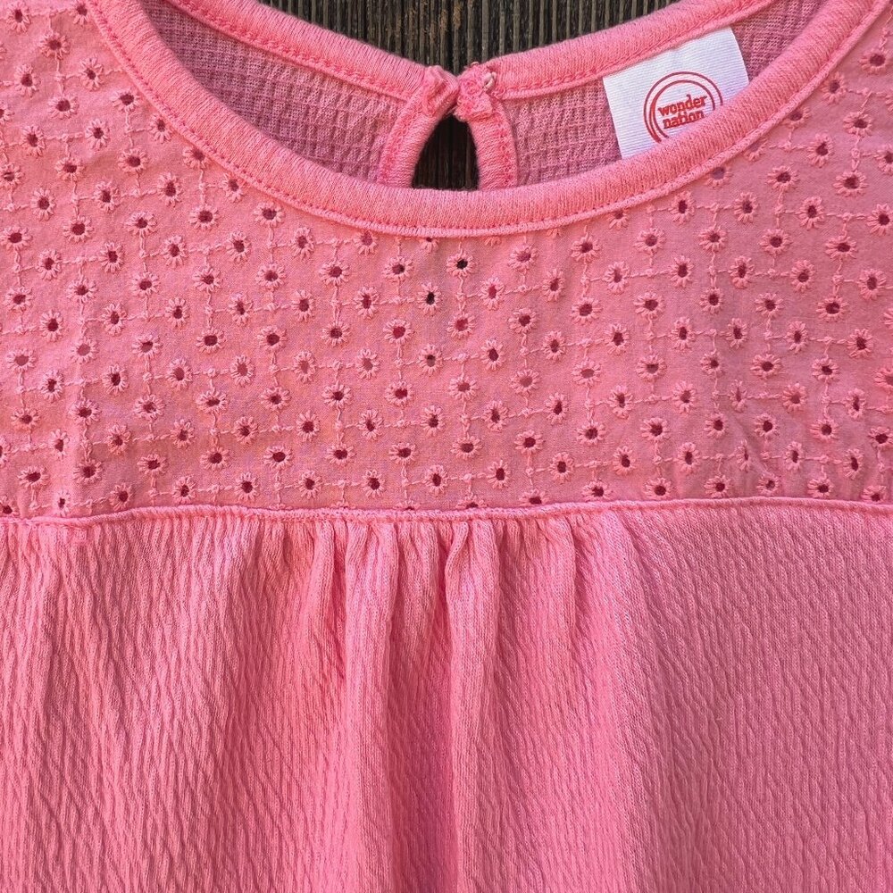 NEW Wonder Nation® Eyelet Pink Coral Girl's Top - Picture 7 of 9
